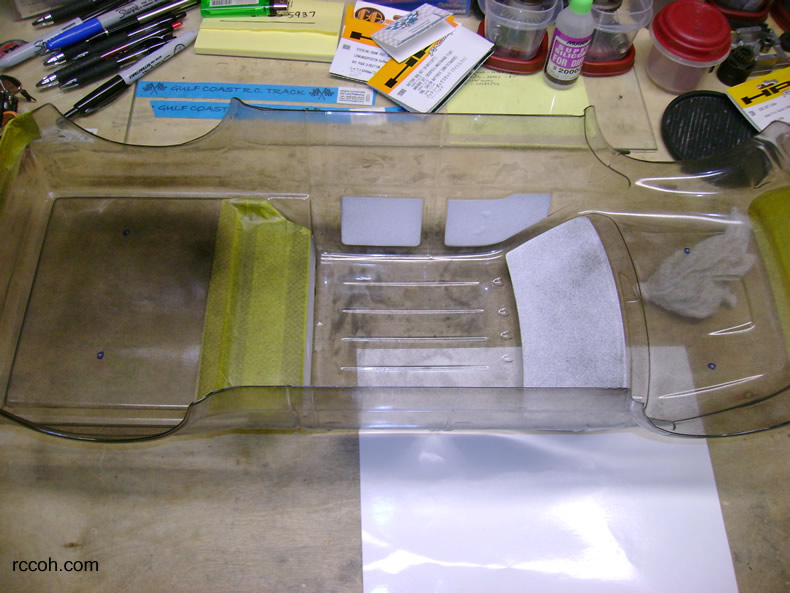 Light coating of RC paint